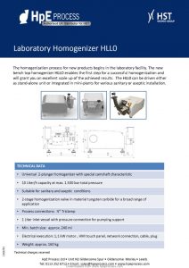 thumbnail of HpE Process Homogeniser Datasheets